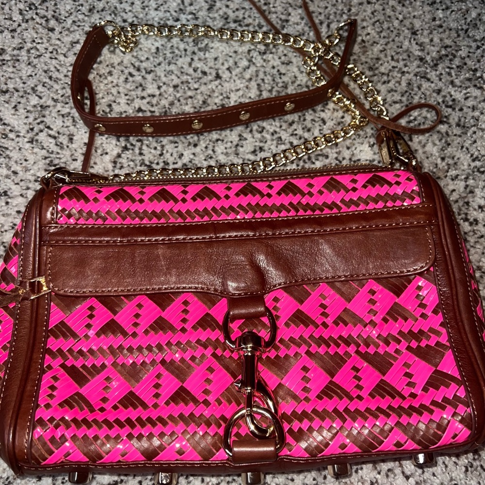 Beautiful, hot pink, and brown Rebecca Minkoff purse